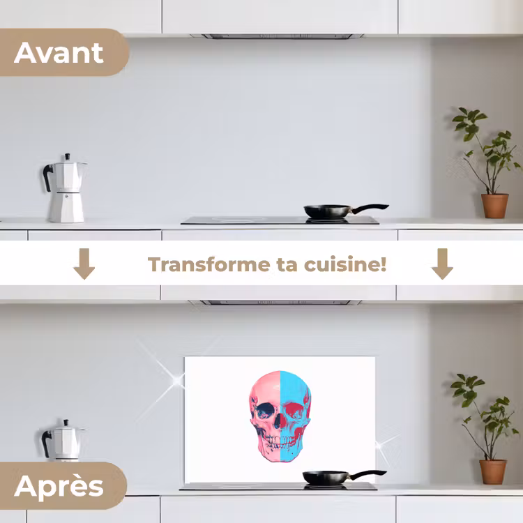 Fond de hotte - Crâne - Graphique - Rose - Divisé — 7