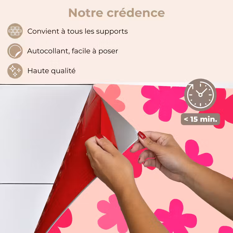 Fond de hotte - Fleurs - Motif - Rose — 4