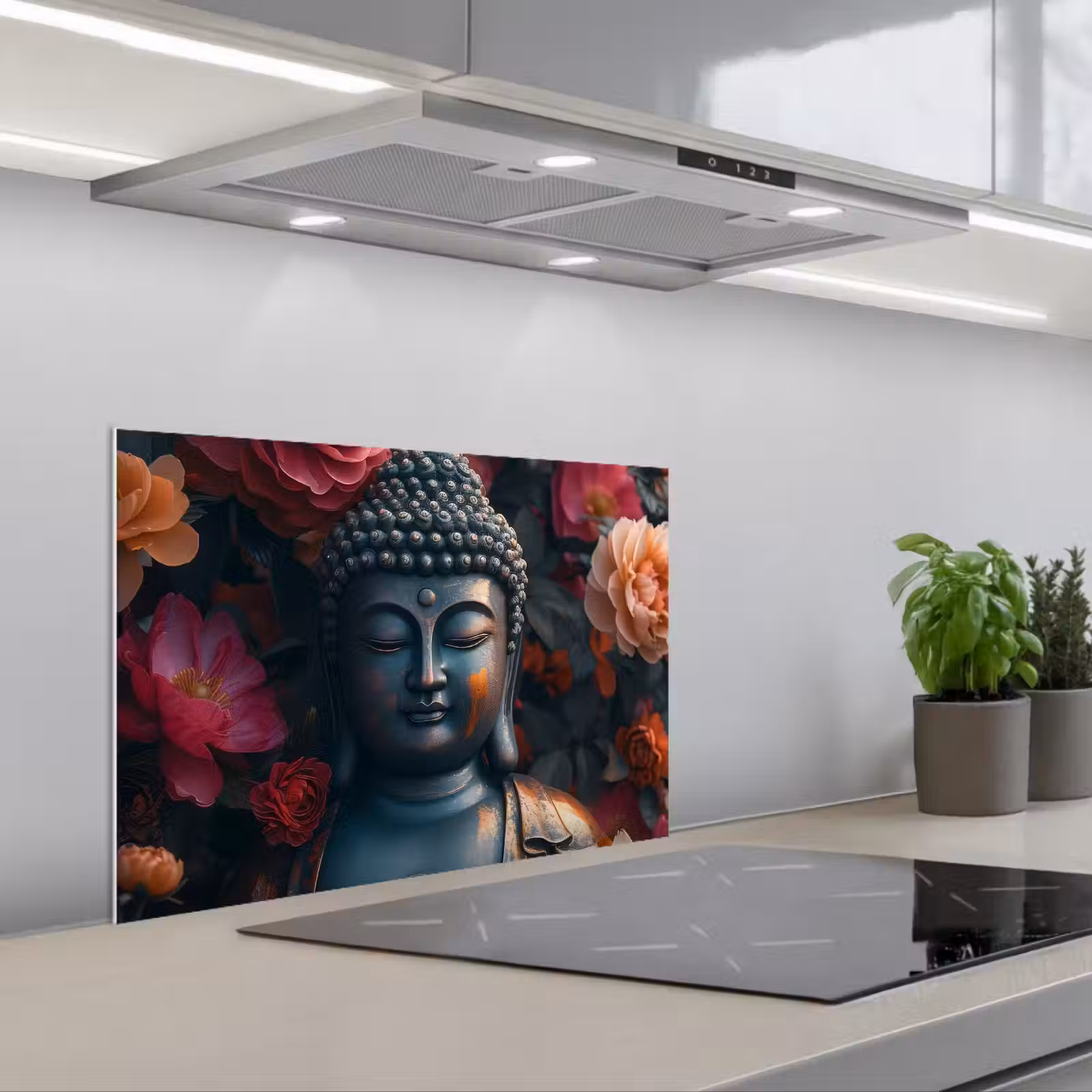 Fond de hotte - Bouddha - Fleurs - Image - Art — 1