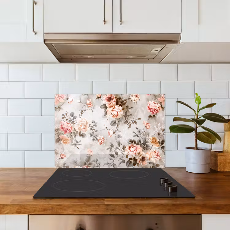 Fond de hotte - Fleurs - Béton - Plantes - Rose — 3