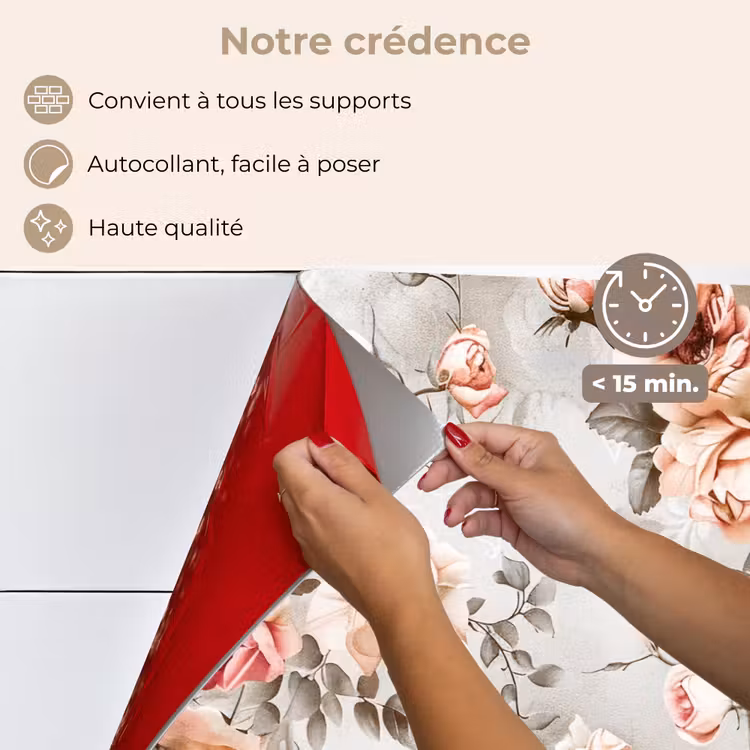 Fond de hotte - Fleurs - Béton - Plantes - Rose — 4