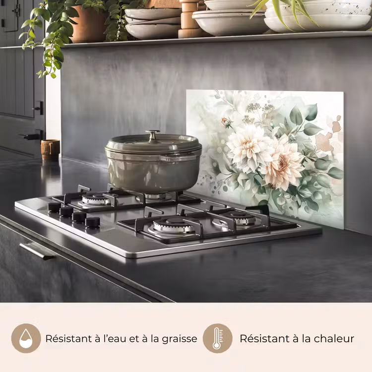 Fond de hotte - Fleurs - Blanc - Plantes - Dahlias — 2