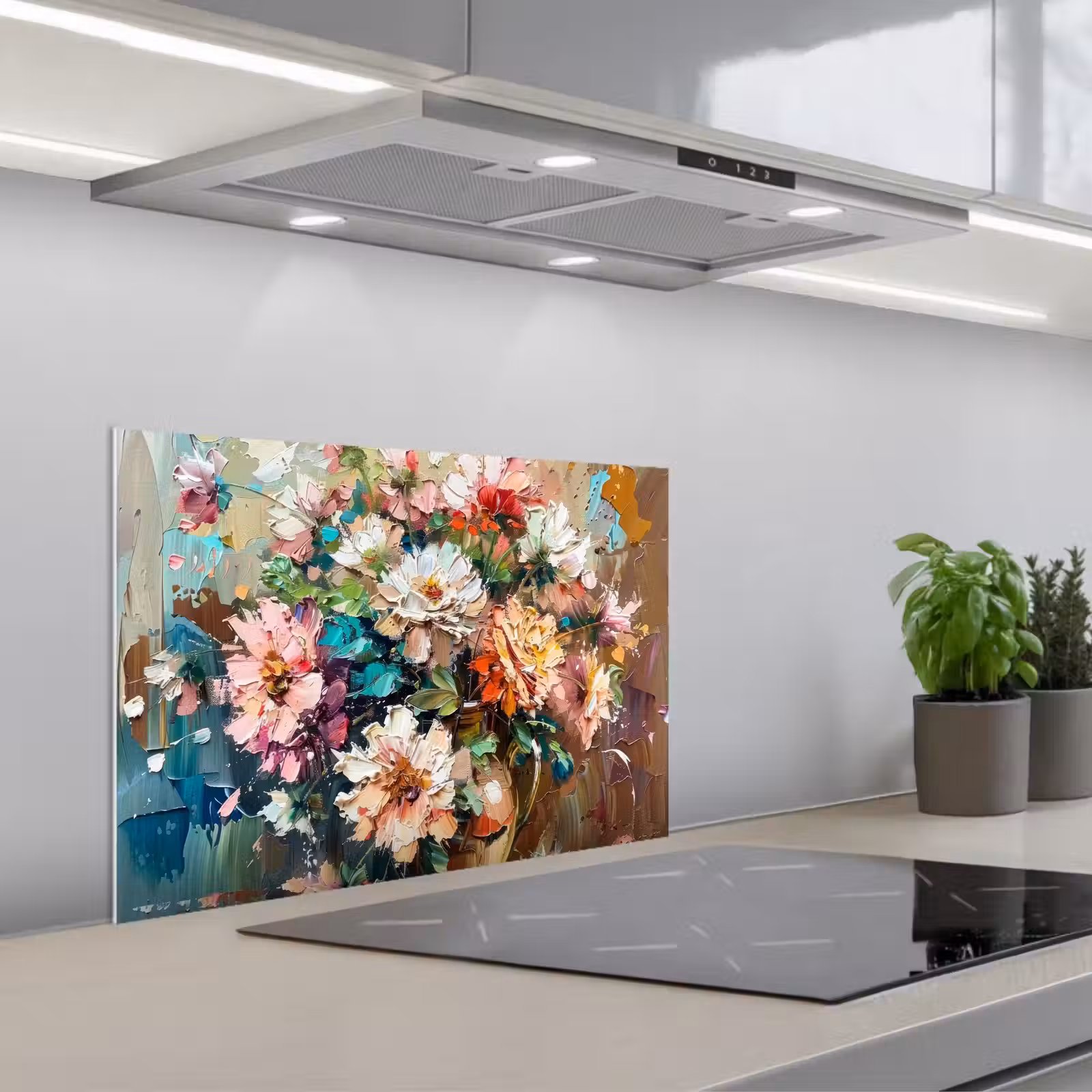 Fond de hotte - Fleurs - Peinture - Colorée - Aquarelle — 1
