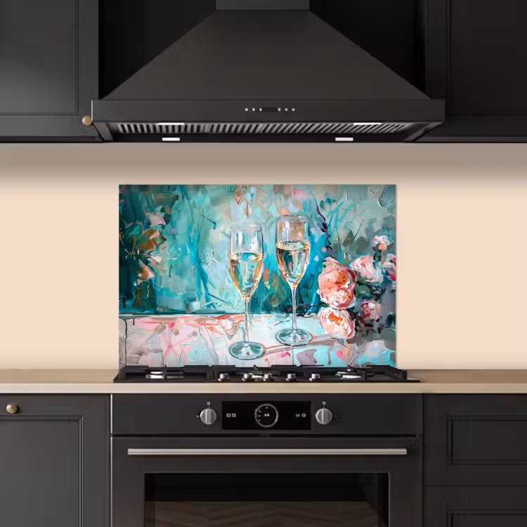 Fond de hotte - Champagne - Peinture - Fleurs - Art — 5