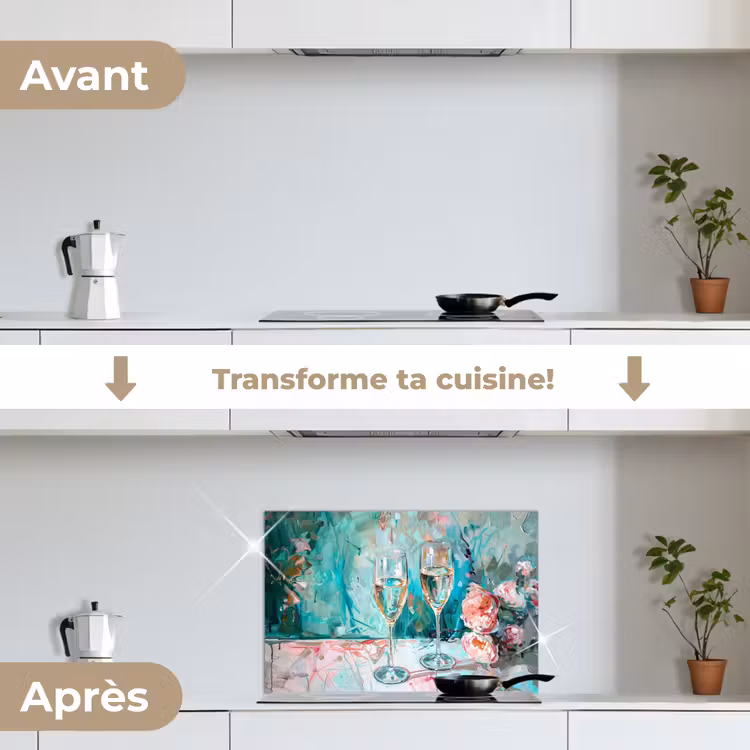 Fond de hotte - Champagne - Peinture - Fleurs - Art — 7