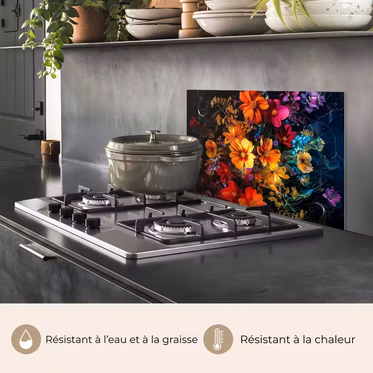 Fond de hotte - Fleurs - colorées - noires — 2