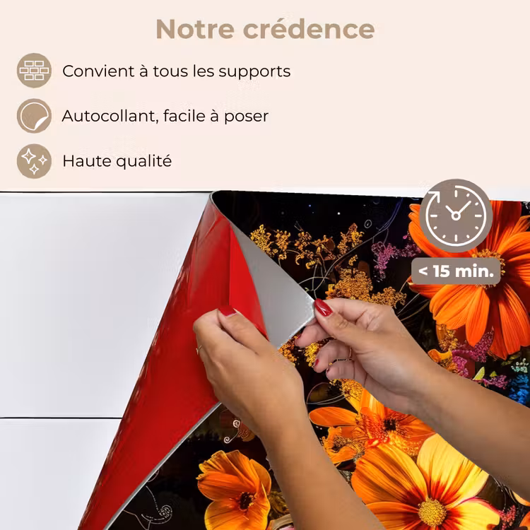 Fond de hotte - Fleurs - colorées - noires — 4