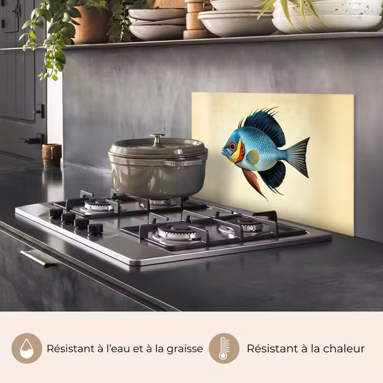 Fond de hotte - Bleu - Branchies - Poisson - Illustration — 2