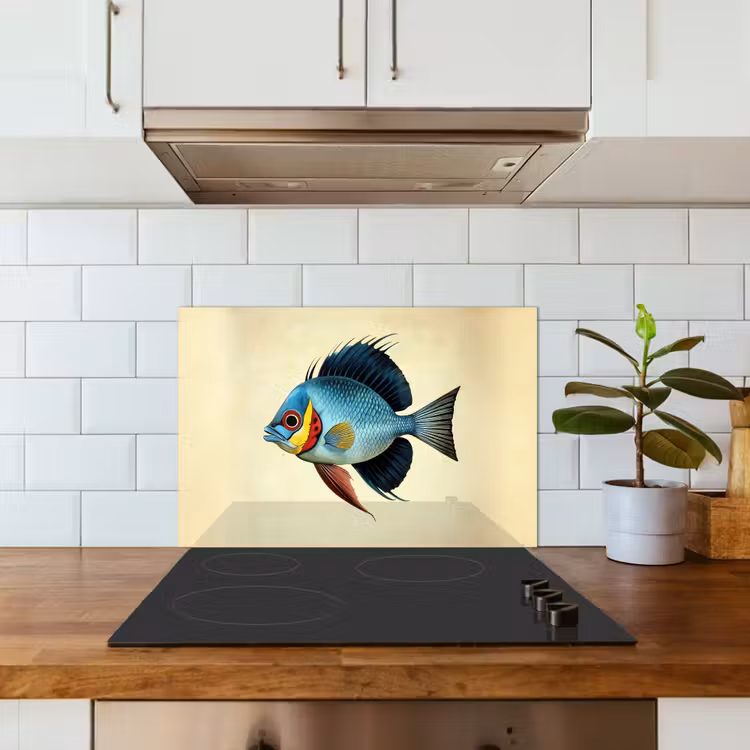 Fond de hotte - Bleu - Branchies - Poisson - Illustration — 3