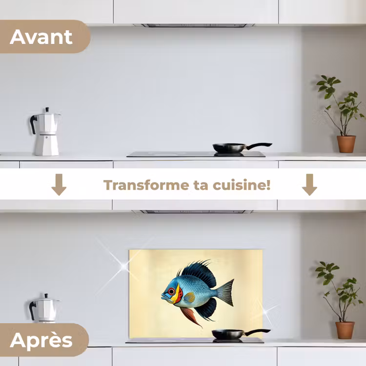 Fond de hotte - Bleu - Branchies - Poisson - Illustration — 7
