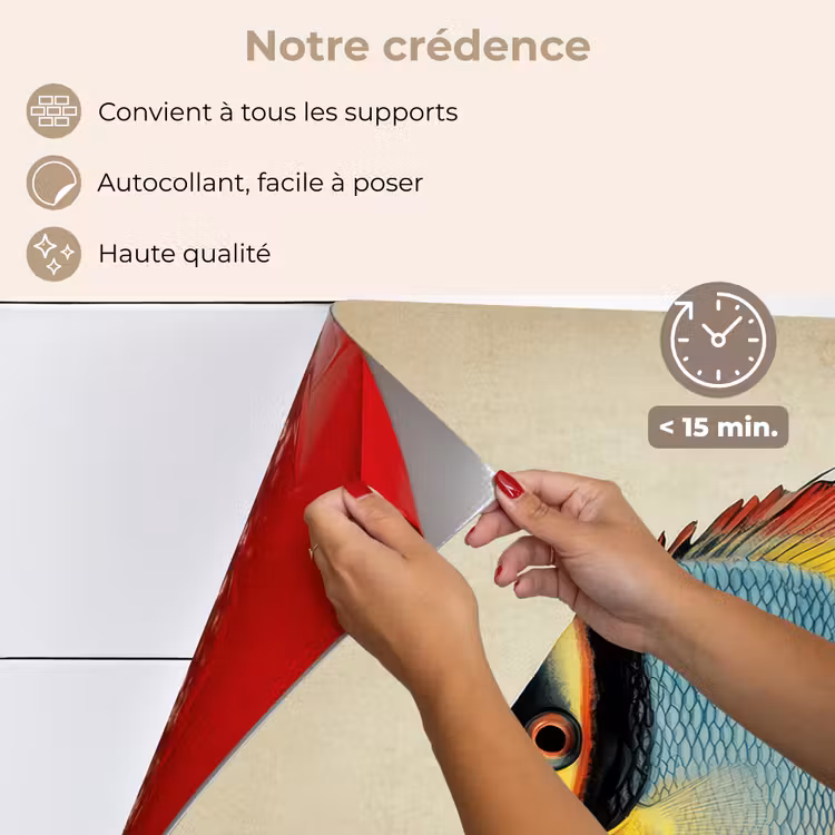 Fond de hotte - Coloré - Poisson - Écailles - Illustration — 4