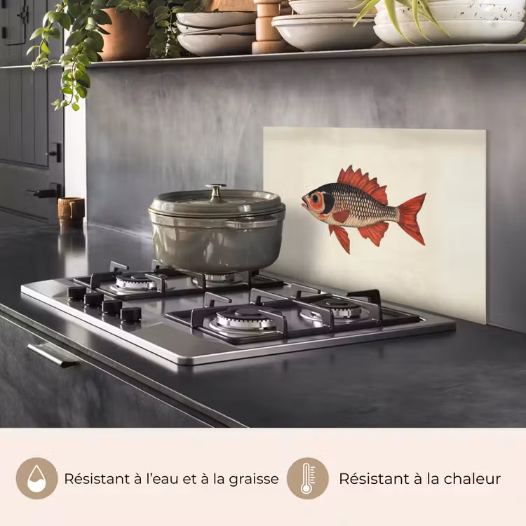 Fond de hotte - Écailles - Rouge - Poisson - Nageoires — 2