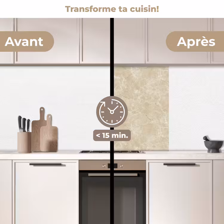 Crédence cuisine - Beige clair - Marbre - Veines de diffusion — 2