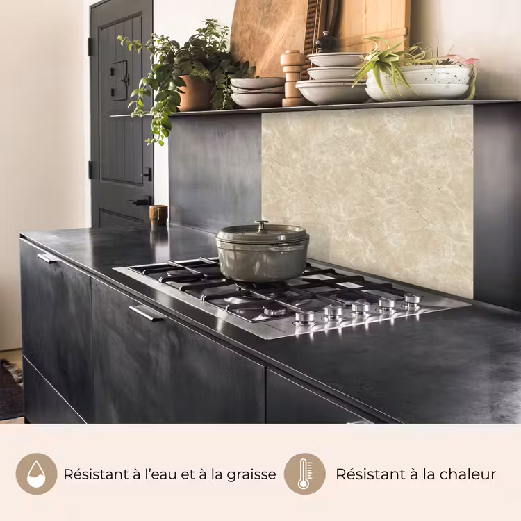 Crédence cuisine - Beige clair - Marbre - Veines de diffusion — 4