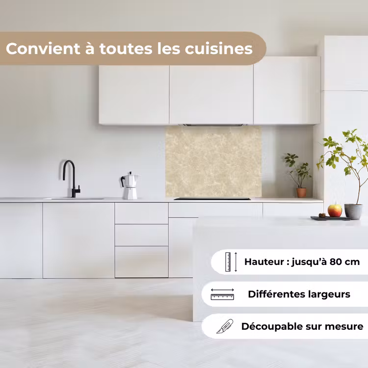 Crédence cuisine - Beige clair - Marbre - Veines de diffusion — 6