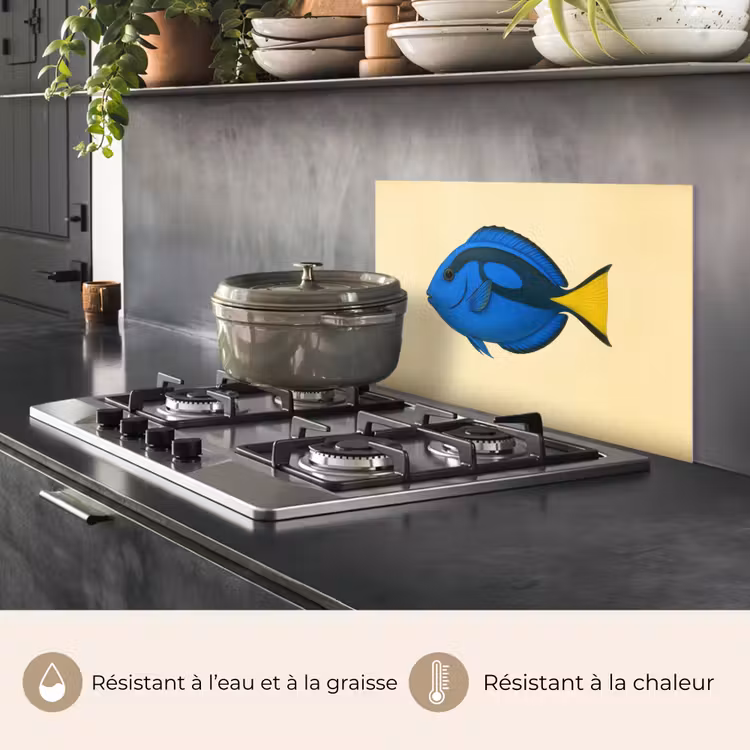Fond de hotte - Bleu - Dory - Poisson - Nageoire caudale — 2