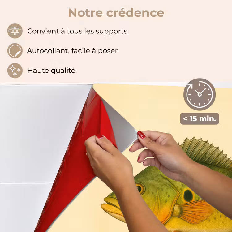 Fond de hotte - Écailles - Poisson - Vert - Illustration — 4