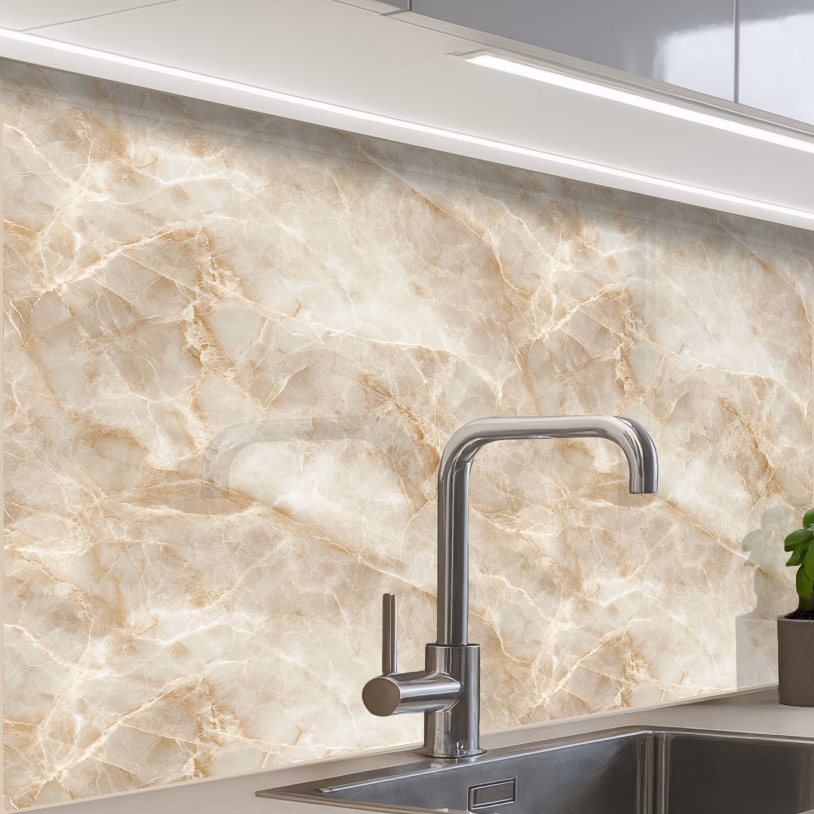Crédence cuisine - Beige clair - Onyx - Subtil — 1