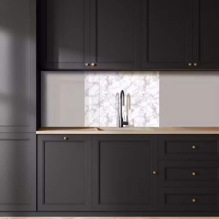 Crédence cuisine - Blanc - Marbre - Gris — 5