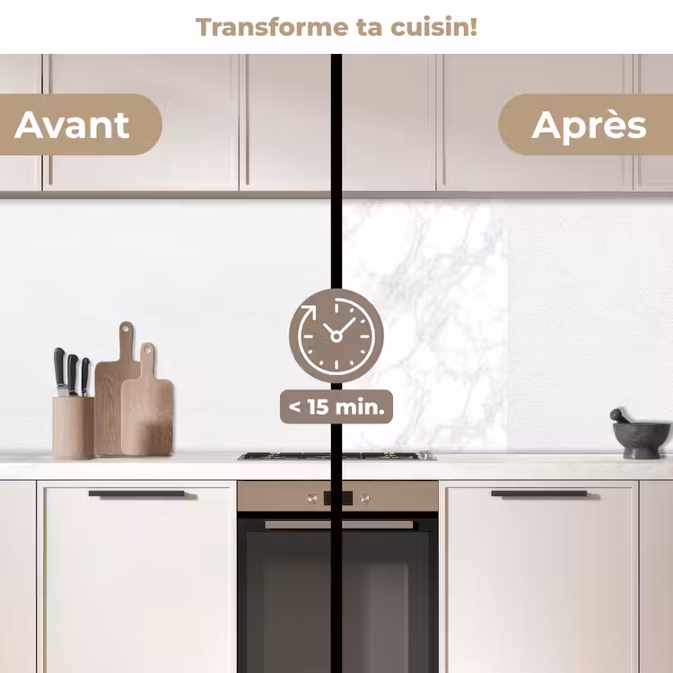 Crédence cuisine - Minimaliste - Veines blanches - veines grises — 2