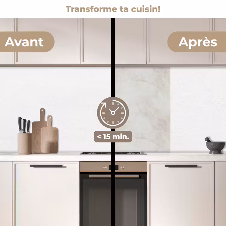 Crédence cuisine - Gris - Marbre - Veines — 2