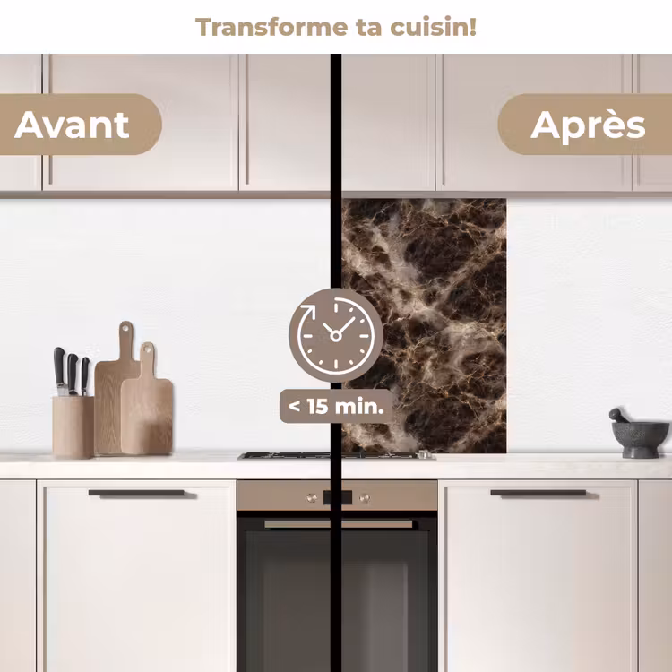 Crédence cuisine - Marron - Or - Marbre — 2