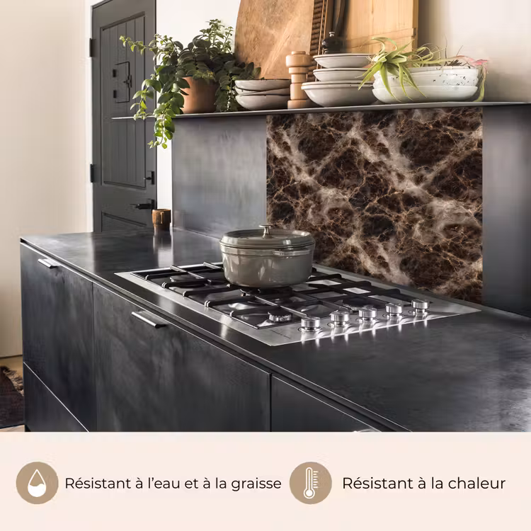 Crédence cuisine - Marron - Or - Marbre — 4