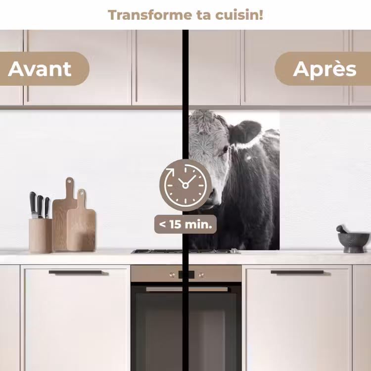 Crédence cuisine - Vaches - Noir et blanc — 2
