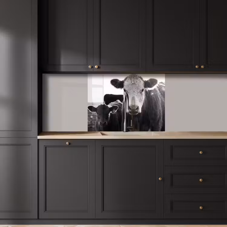 Crédence cuisine - Vaches - Noir et blanc — 5