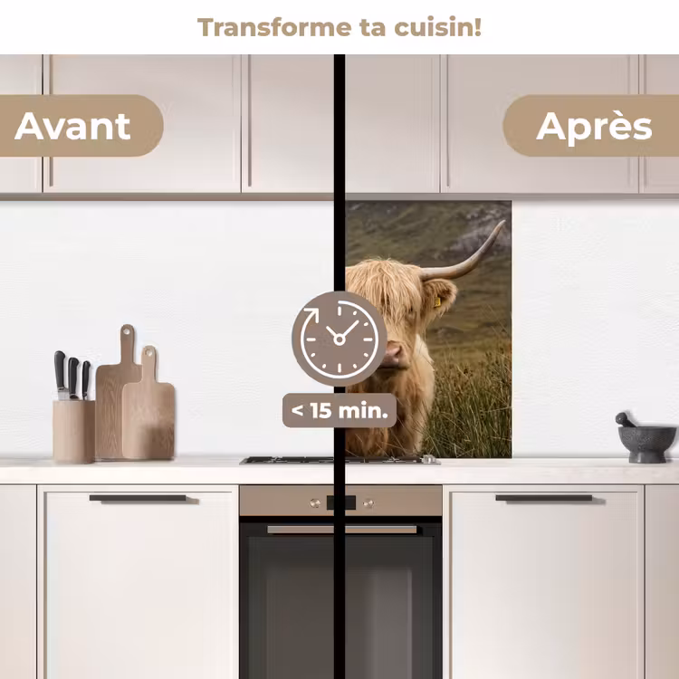 Crédence cuisine - Scotch highlander - Bergen - Champ d'herbe — 2