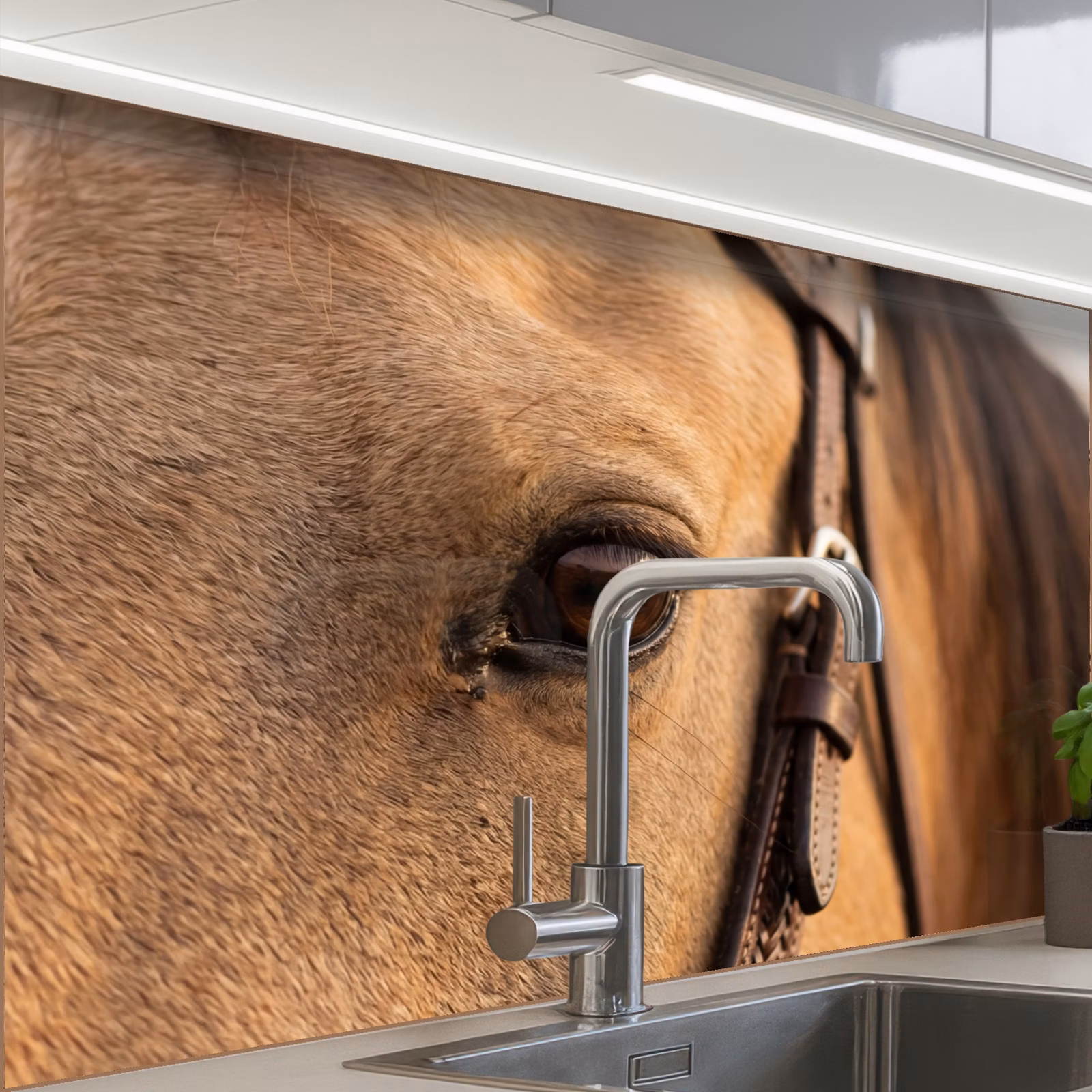 Crédence cuisine - Cheval - Oeil - Marron — 1