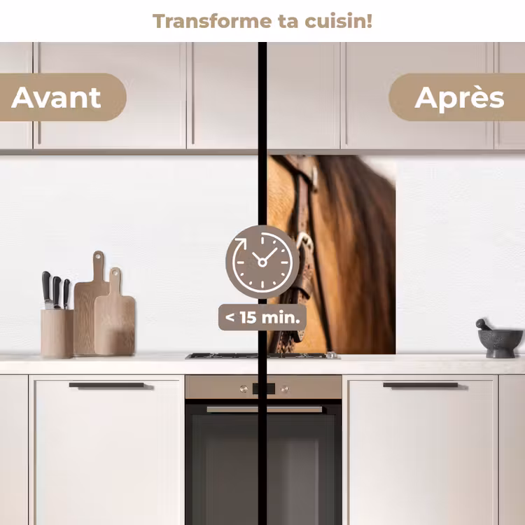 Crédence cuisine - Cheval - Oeil - Marron — 2