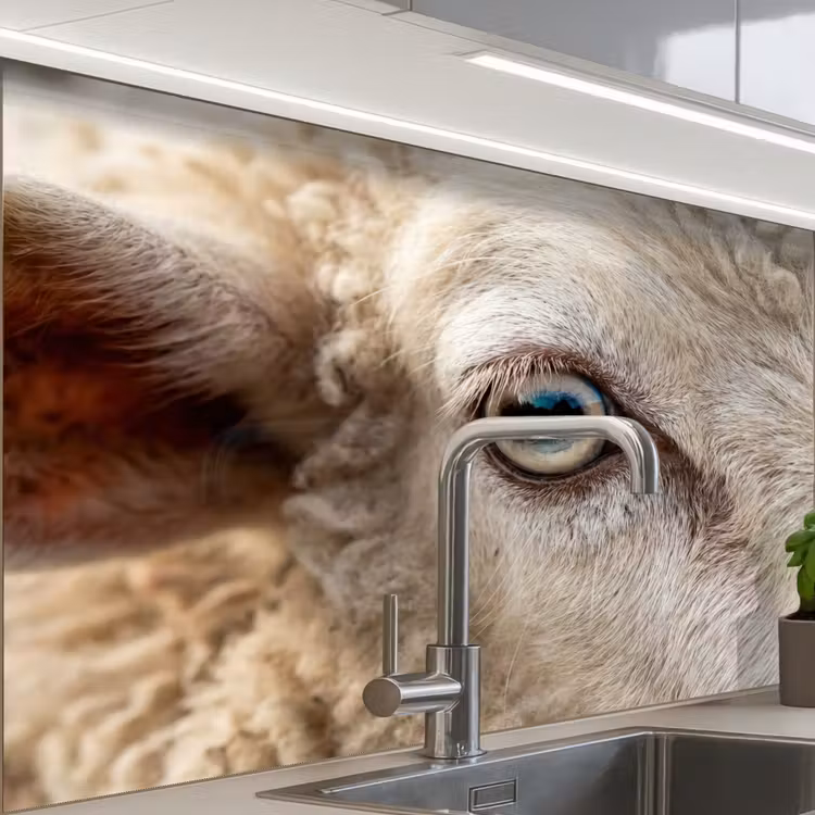 Crédence cuisine - Mouton - Oeil - Blanc — 1