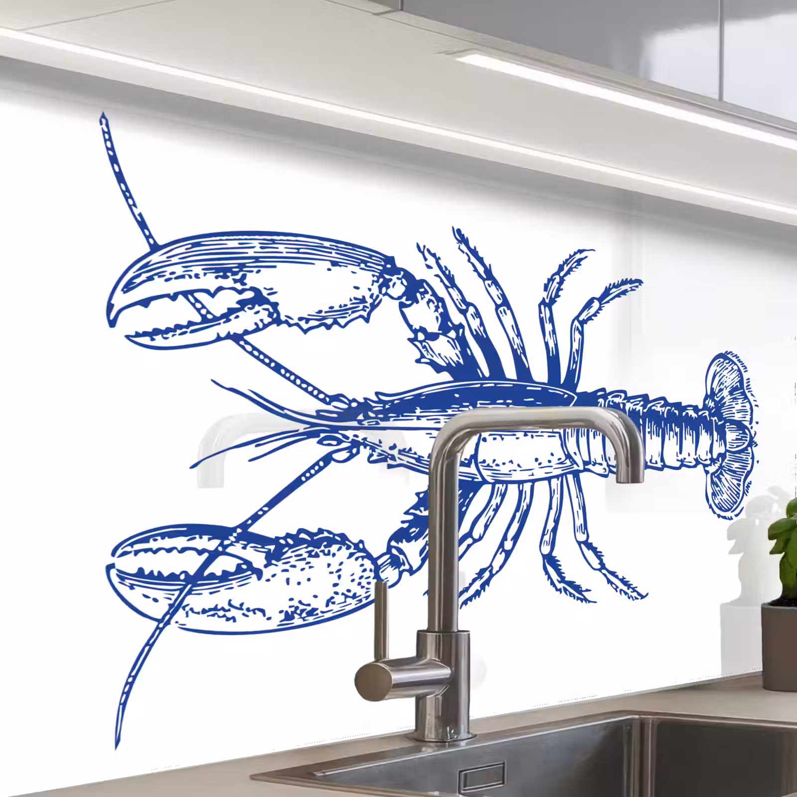 Crédence cuisine - Bleu - Cancer - Blanc — 1
