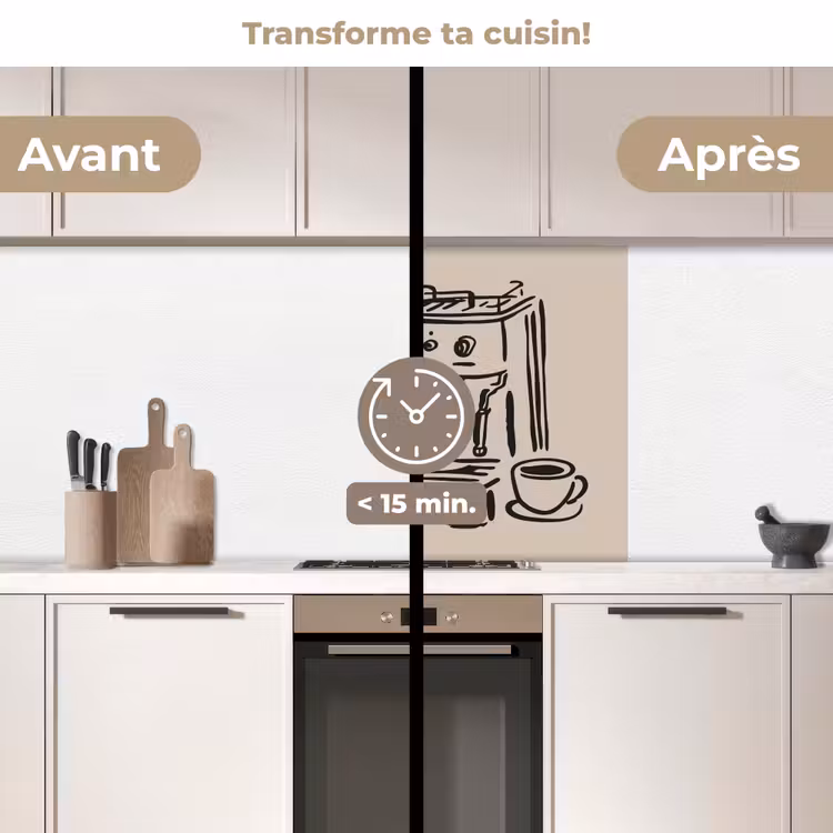 Crédence cuisine - Machine à café expresso - Beige - Black — 2