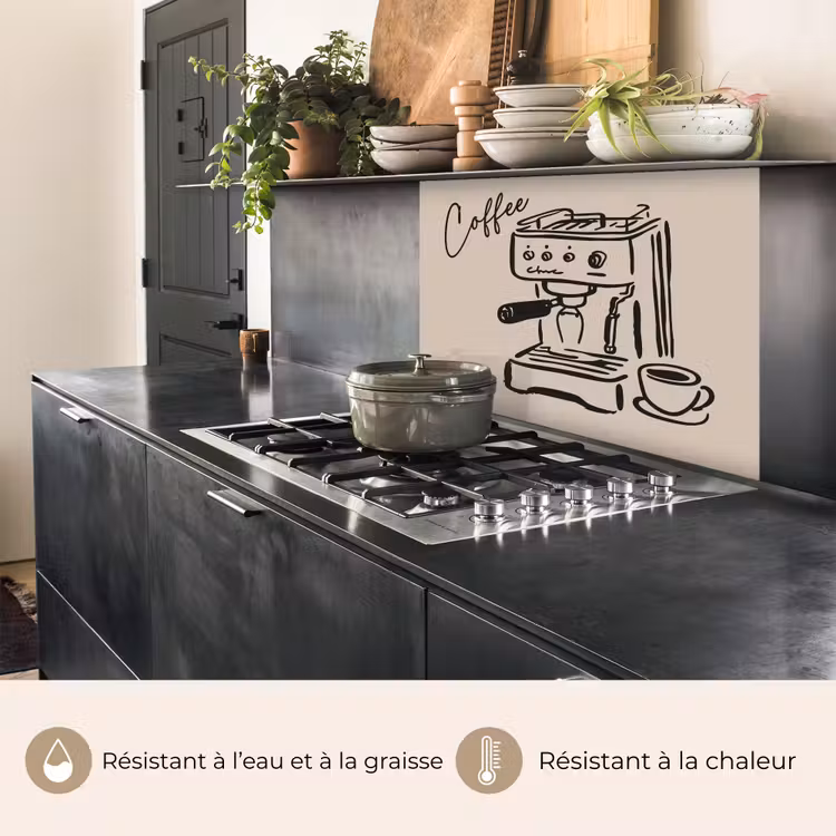 Crédence cuisine - Machine à café expresso - Beige - Black — 4