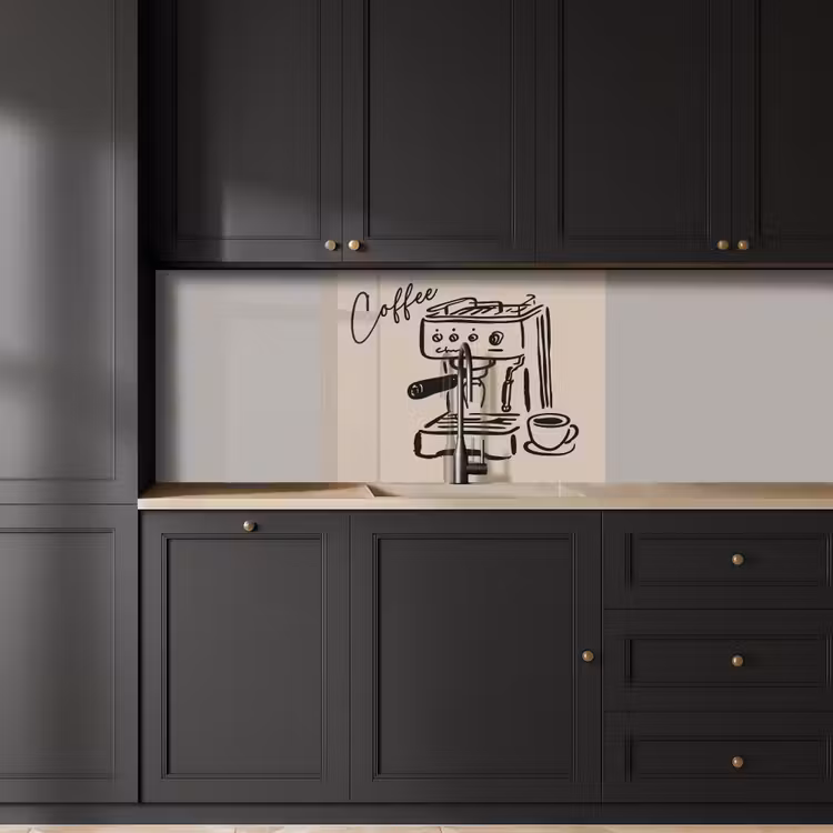Crédence cuisine - Machine à café expresso - Beige - Black — 5
