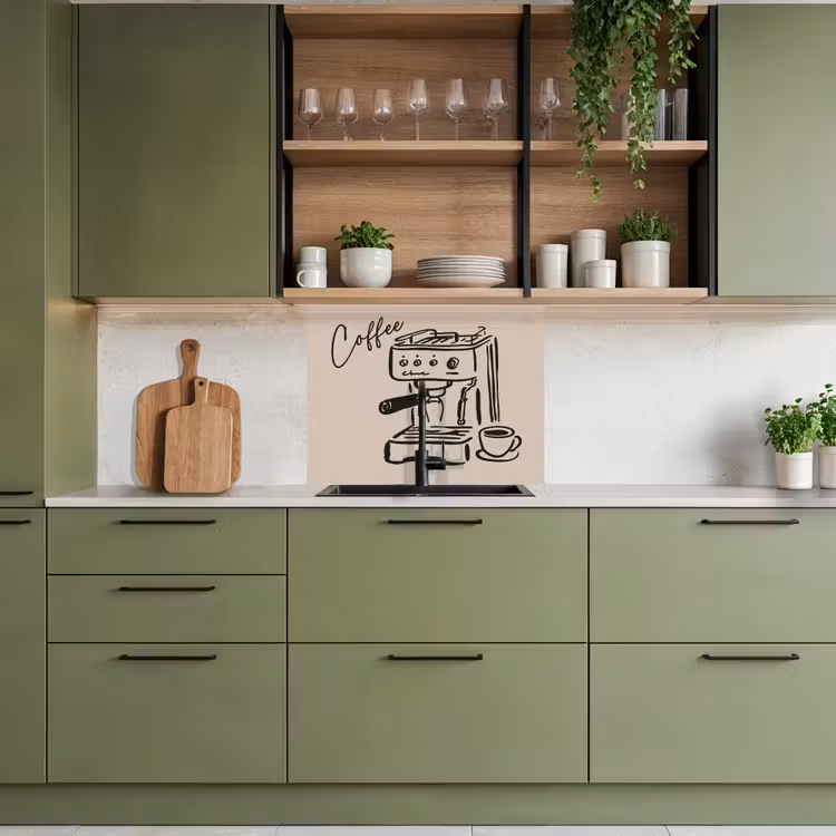 Crédence cuisine - Machine à café expresso - Beige - Black — 7
