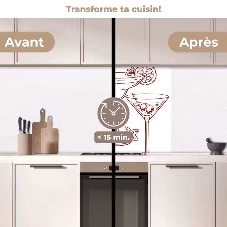 Crédence cuisine - Verres - Cocktails - Rouge — 2