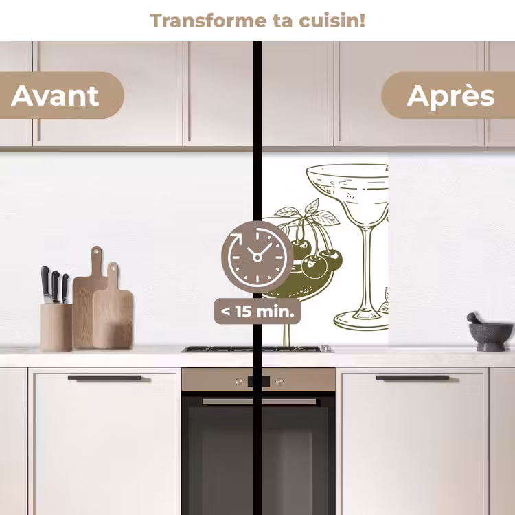 Crédence cuisine - Verres - Cocktails - Vert — 2