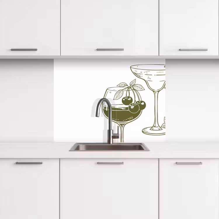 Crédence cuisine - Verres - Cocktails - Vert — 3