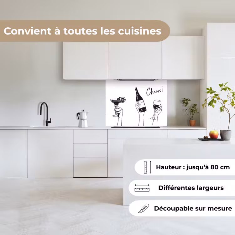 Crédence cuisine - Boire - Noir - Blanc — 6