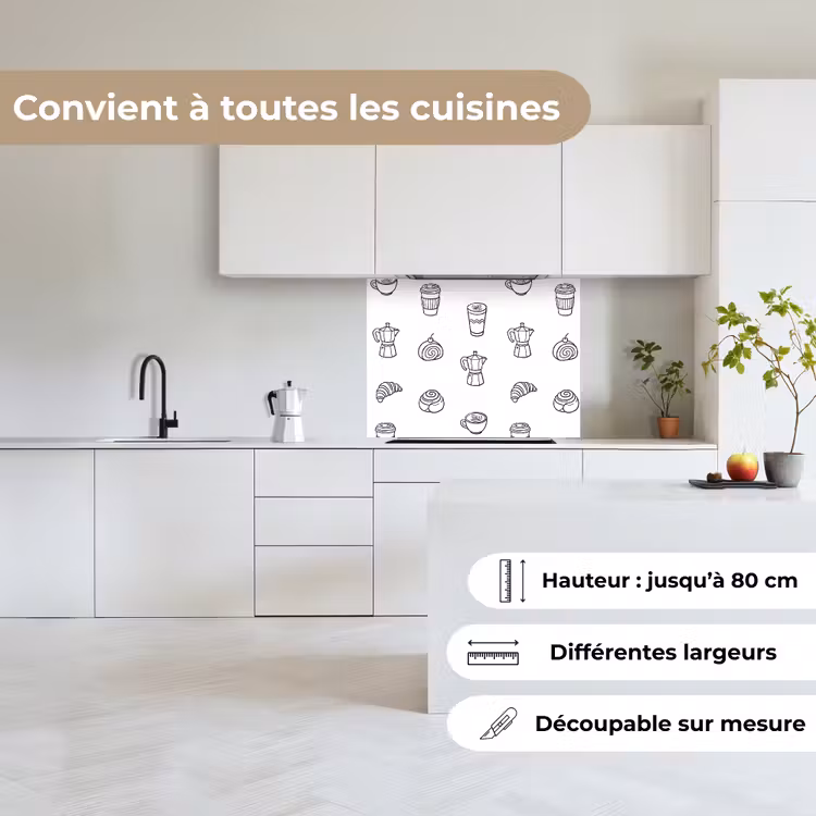 Crédence cuisine - Café - Sandwichs - Noir - Blanc — 6