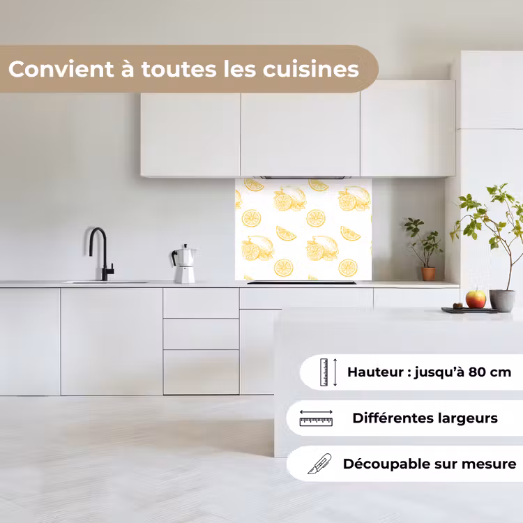 Crédence cuisine - Citron - Motif - Jaune — 6