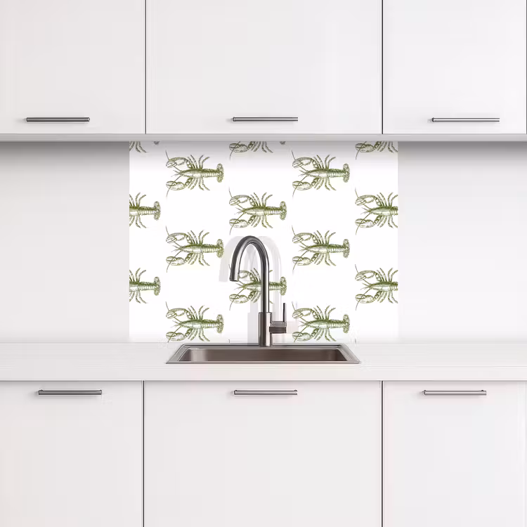Crédence cuisine - Homards - Vert - Motif — 3