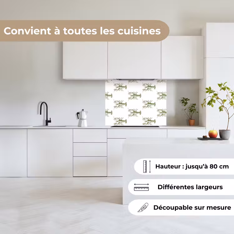 Crédence cuisine - Homards - Vert - Motif — 6