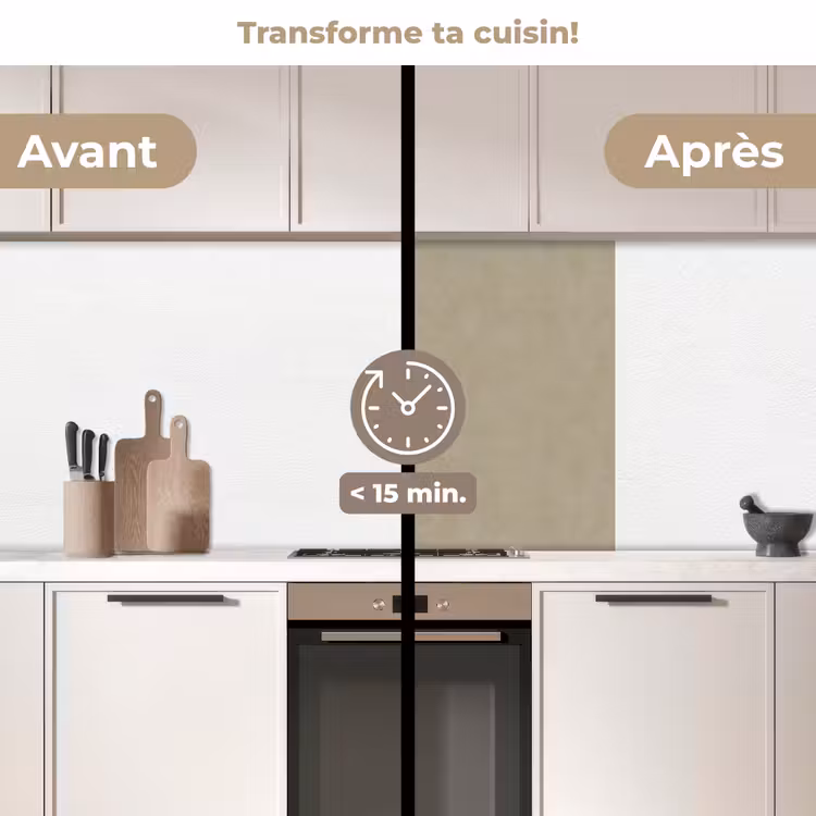 Crédence cuisine - Couleur taupe - Texture nuageuse - Naturelle — 2