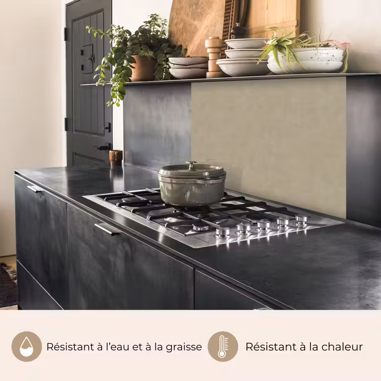 Crédence cuisine - Couleur taupe - Texture nuageuse - Naturelle — 4
