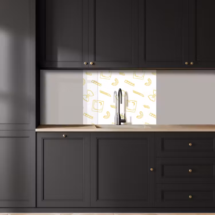 Crédence cuisine - Pâtes - Jaune - Blanc - Motif — 5