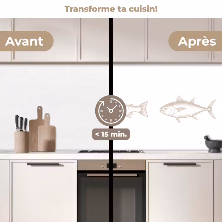 Crédence cuisine - Pisces - Blanc - Beige — 2